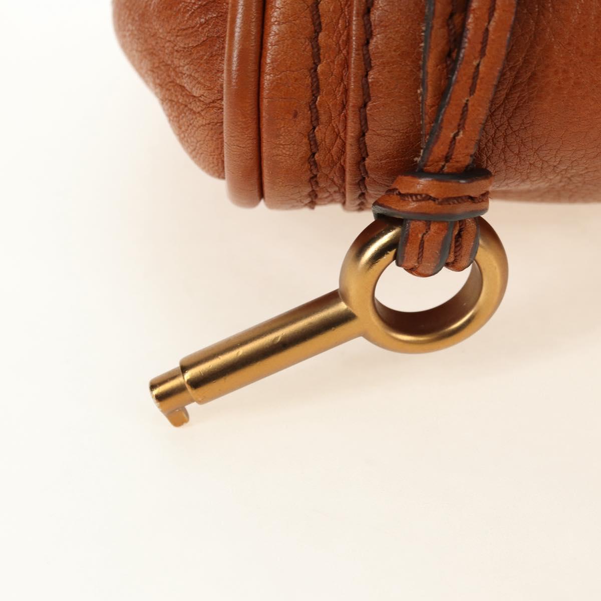 Chloe Paddington Mini Hand Bag Leather Brown Silver gold Auth am11785SAM