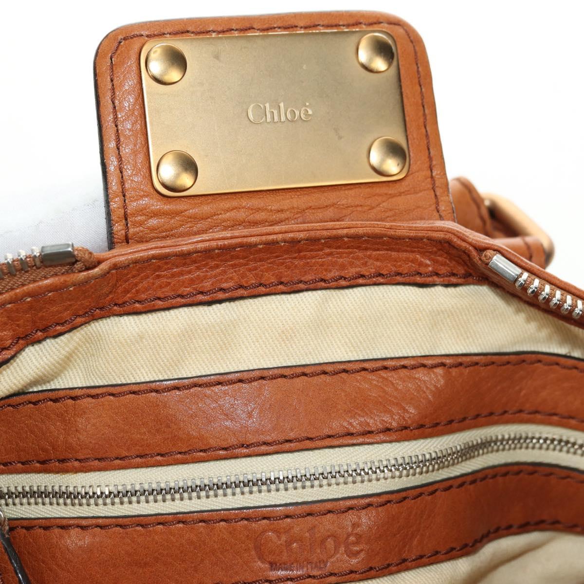 Chloe Paddington Mini Hand Bag Leather Brown Silver gold Auth am11785SAM