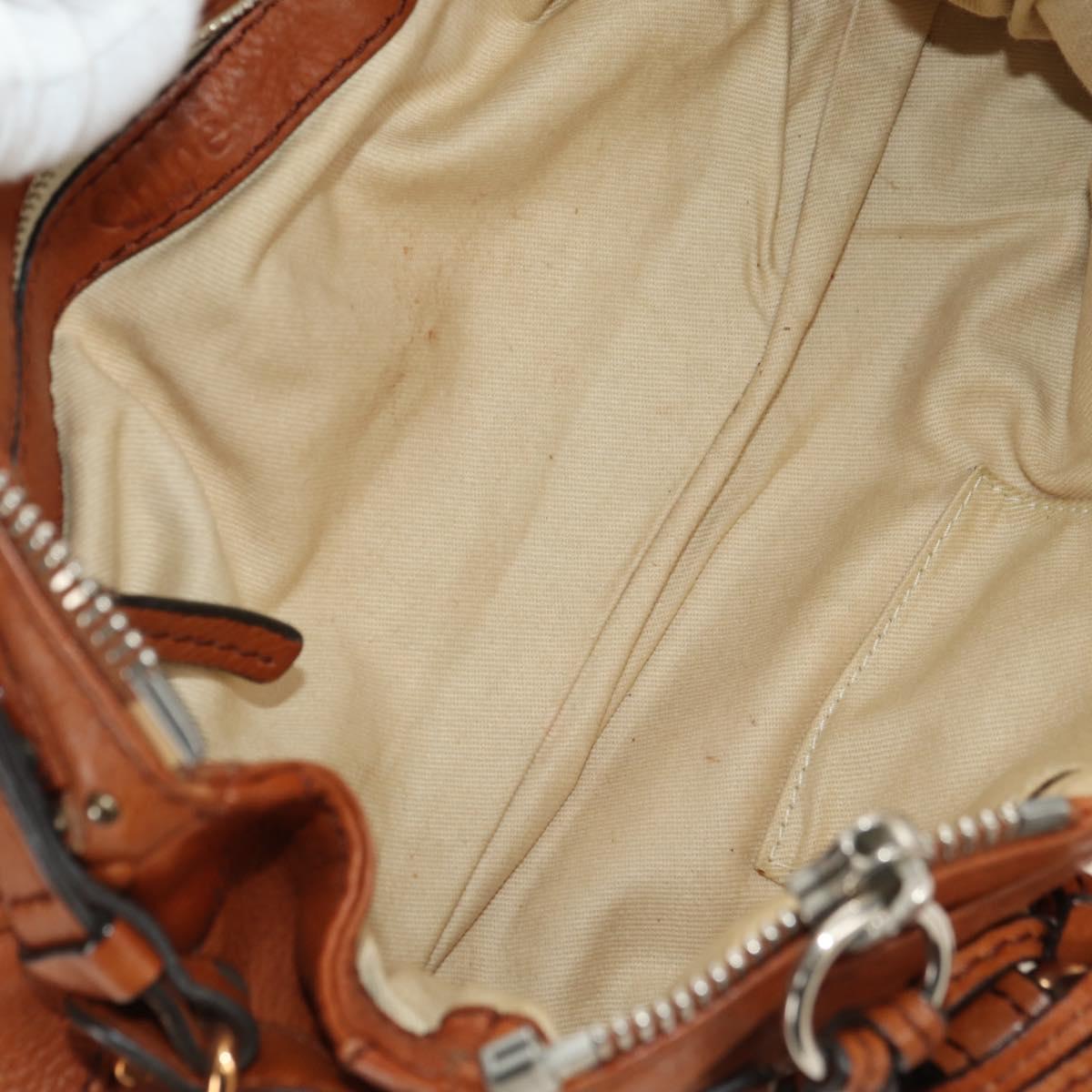 Chloe Paddington Mini Hand Bag Leather Brown Silver gold Auth am11785SAM