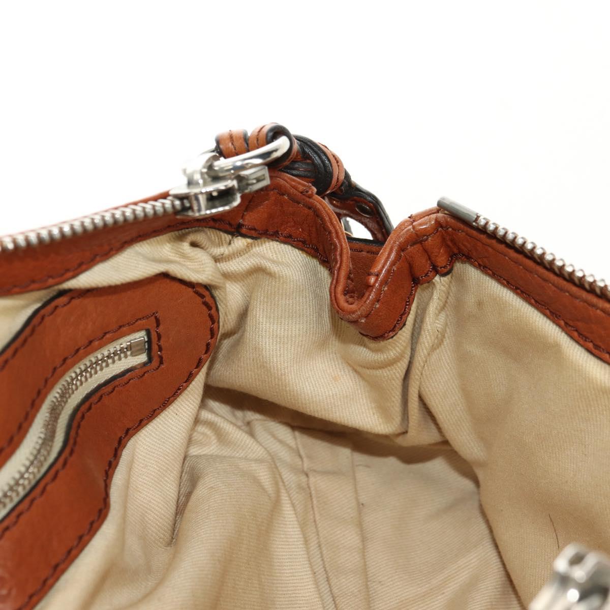 Chloe Paddington Mini Hand Bag Leather Brown Silver gold Auth am11785SAM