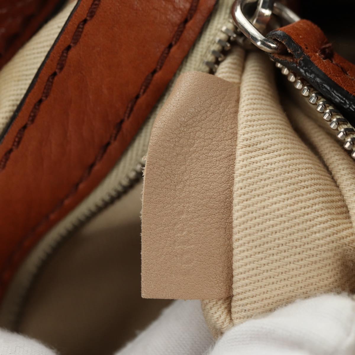 Chloe Paddington Mini Hand Bag Leather Brown Silver gold Auth am11785SAM