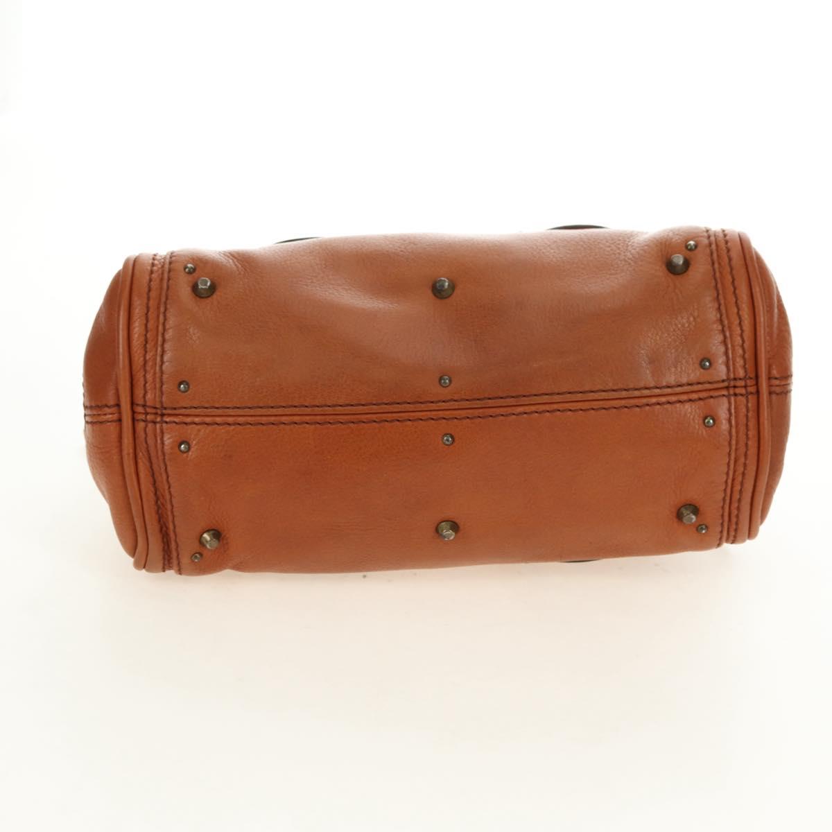 Chloe Paddington Mini Hand Bag Leather Brown Silver gold Auth am11785SAM