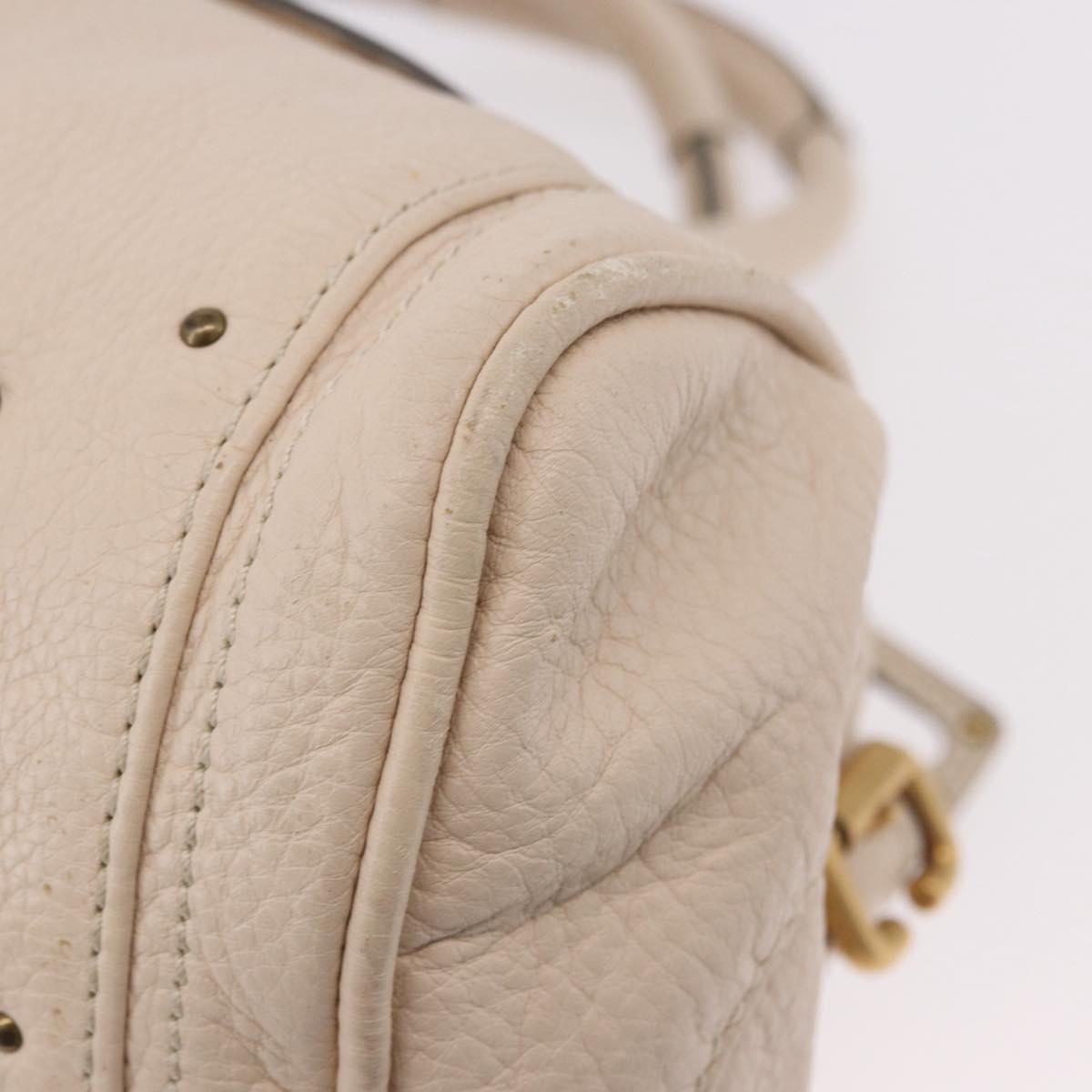 Chloe Paddington Hand Bag Leather Ivory Silver Gold Auth am11793V