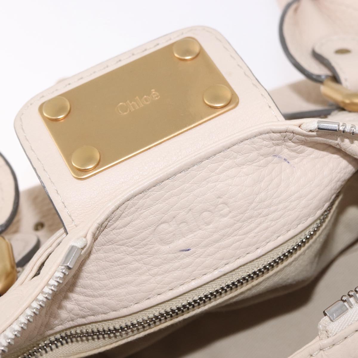 Chloe Paddington Hand Bag Leather Ivory Silver Gold Auth am11793V