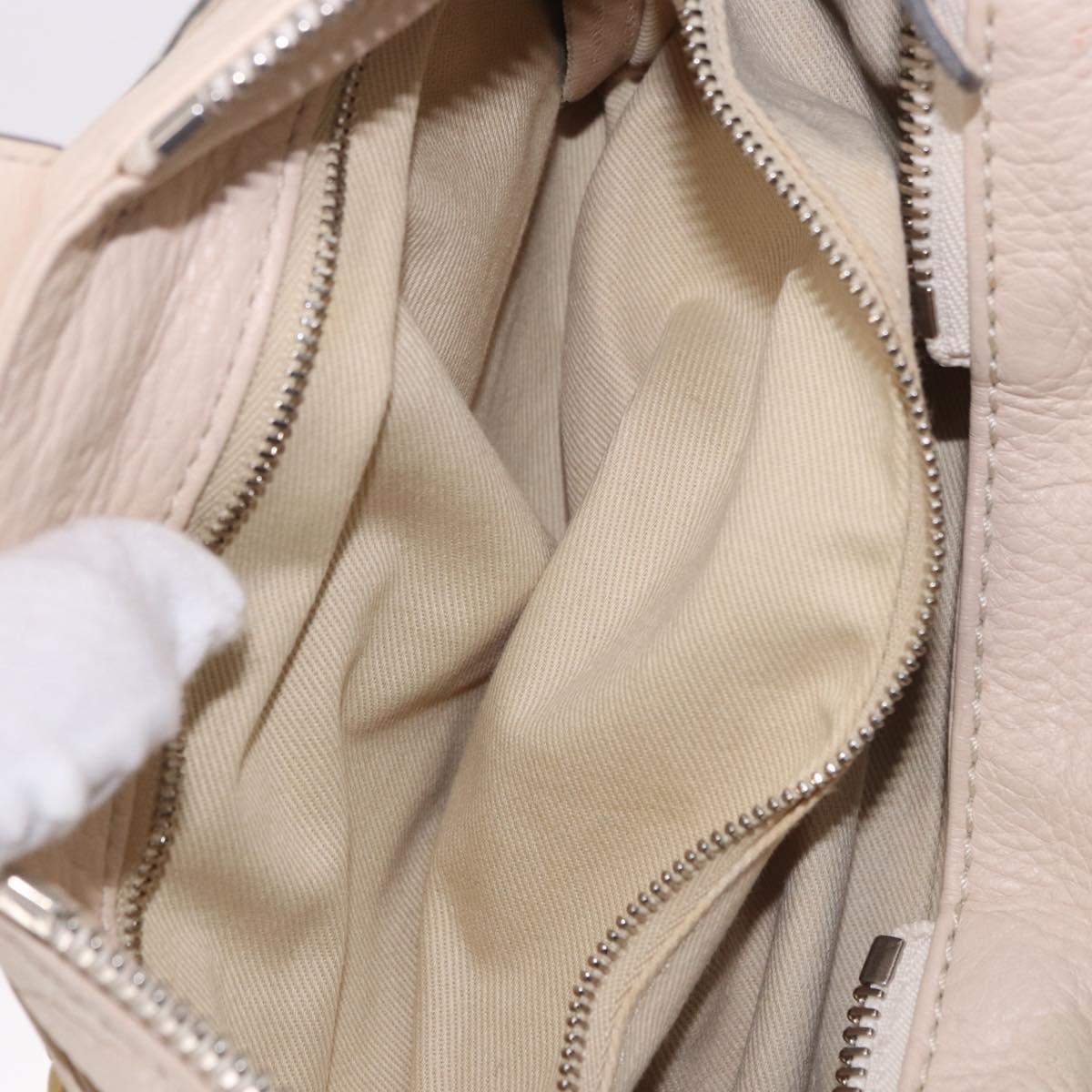 Chloe Paddington Hand Bag Leather Ivory Silver Gold Auth am11793V