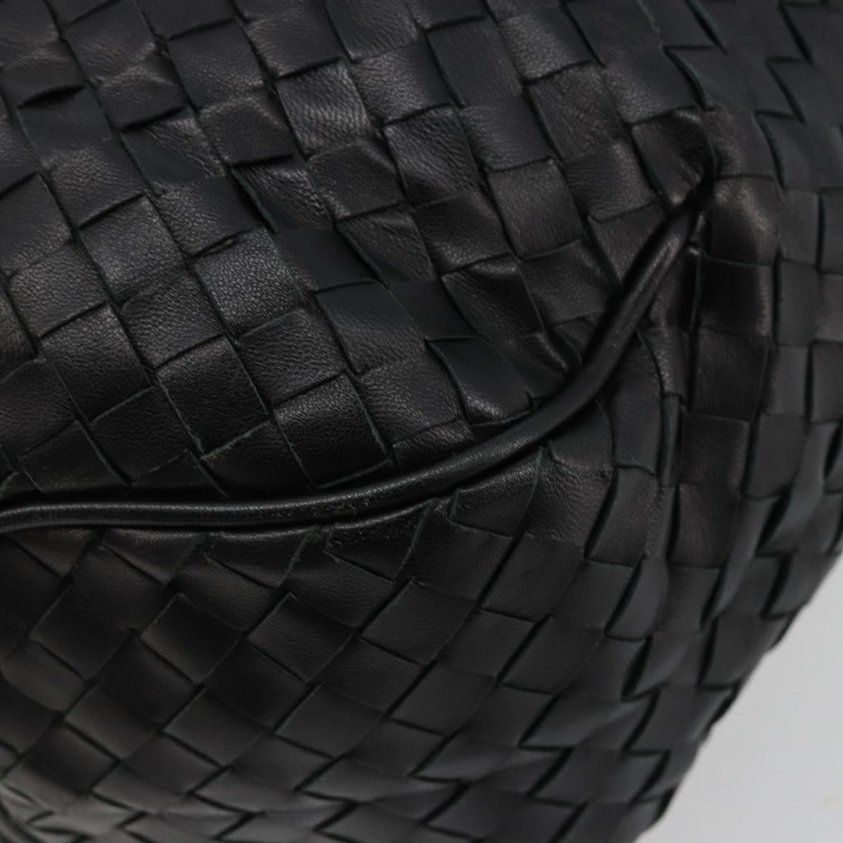 BOTTEGAVENETA INTRECCIATO Shoulder Bag Leather Black 174741 Auth am11794SM