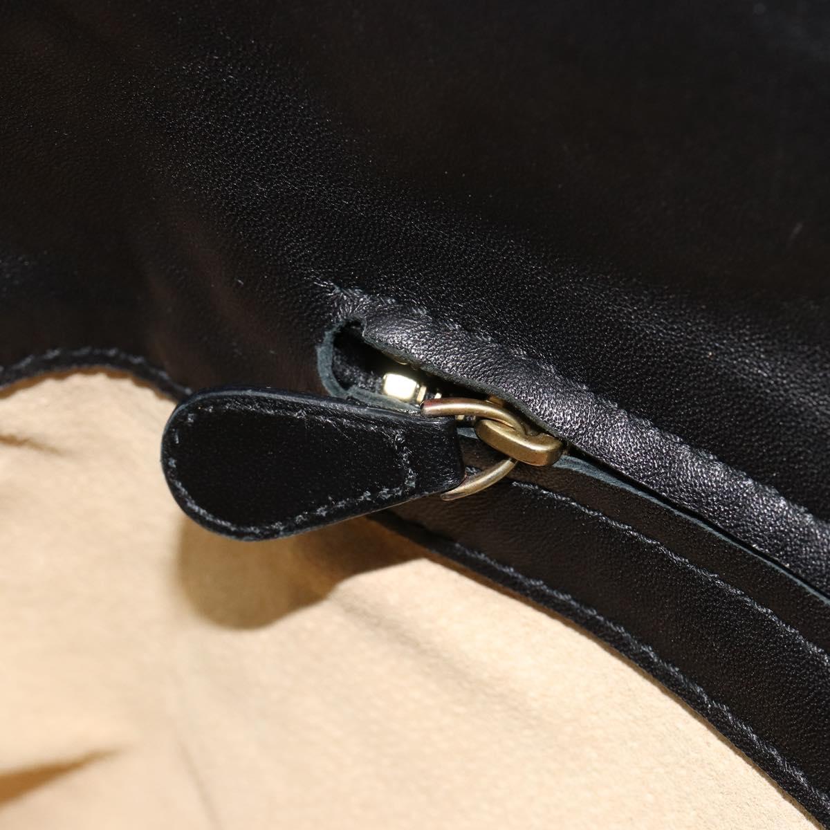 BOTTEGAVENETA INTRECCIATO Shoulder Bag Leather Black 174741 Auth am11794SM