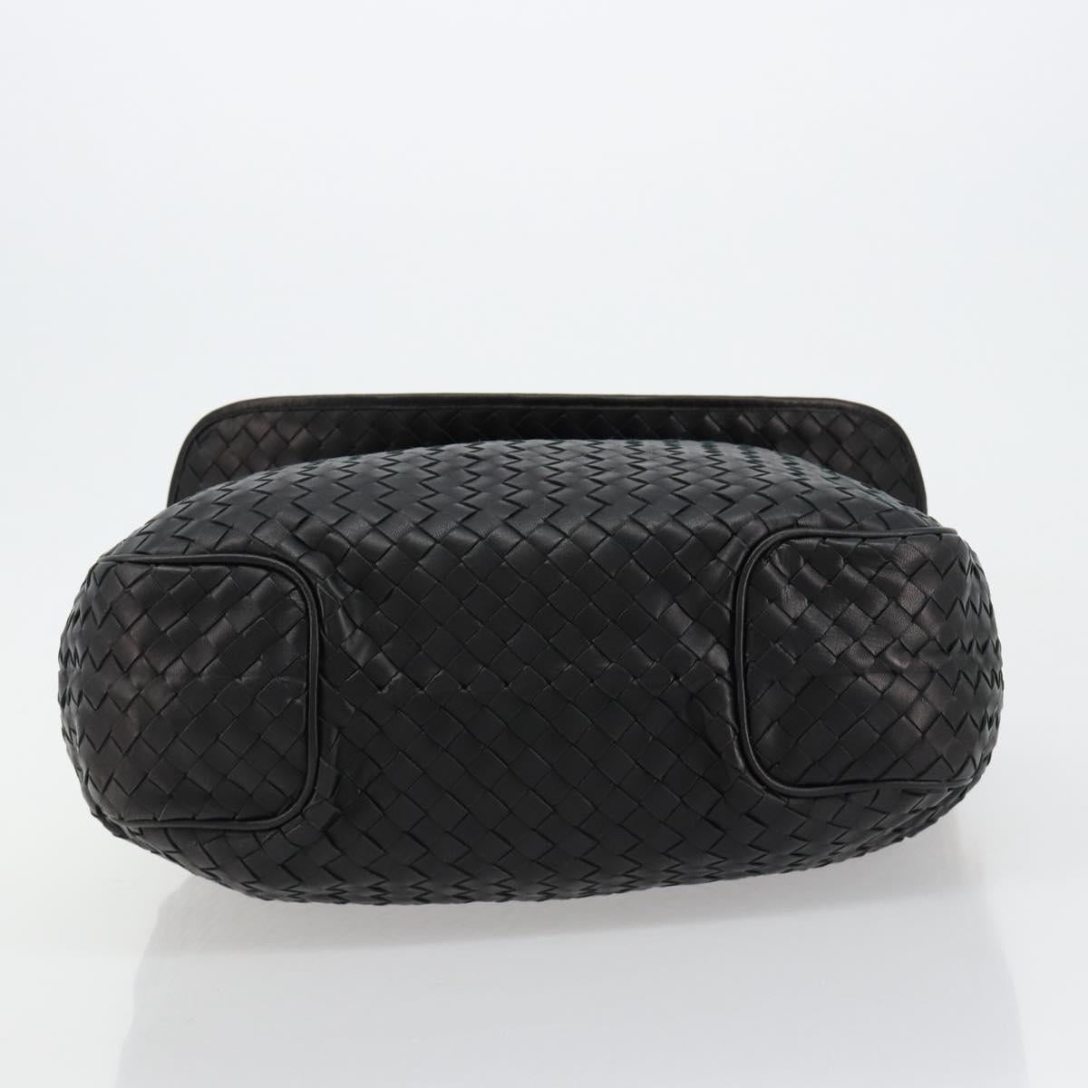 BOTTEGAVENETA INTRECCIATO Shoulder Bag Leather Black 174741 Auth am11794SM
