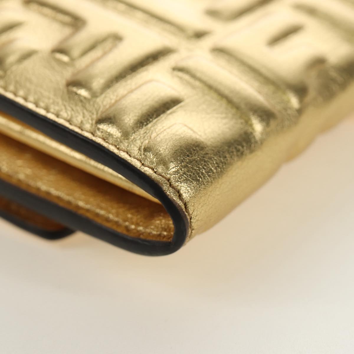 FENDI Zucca Canvas Long Wallet Gold Auth am11795V