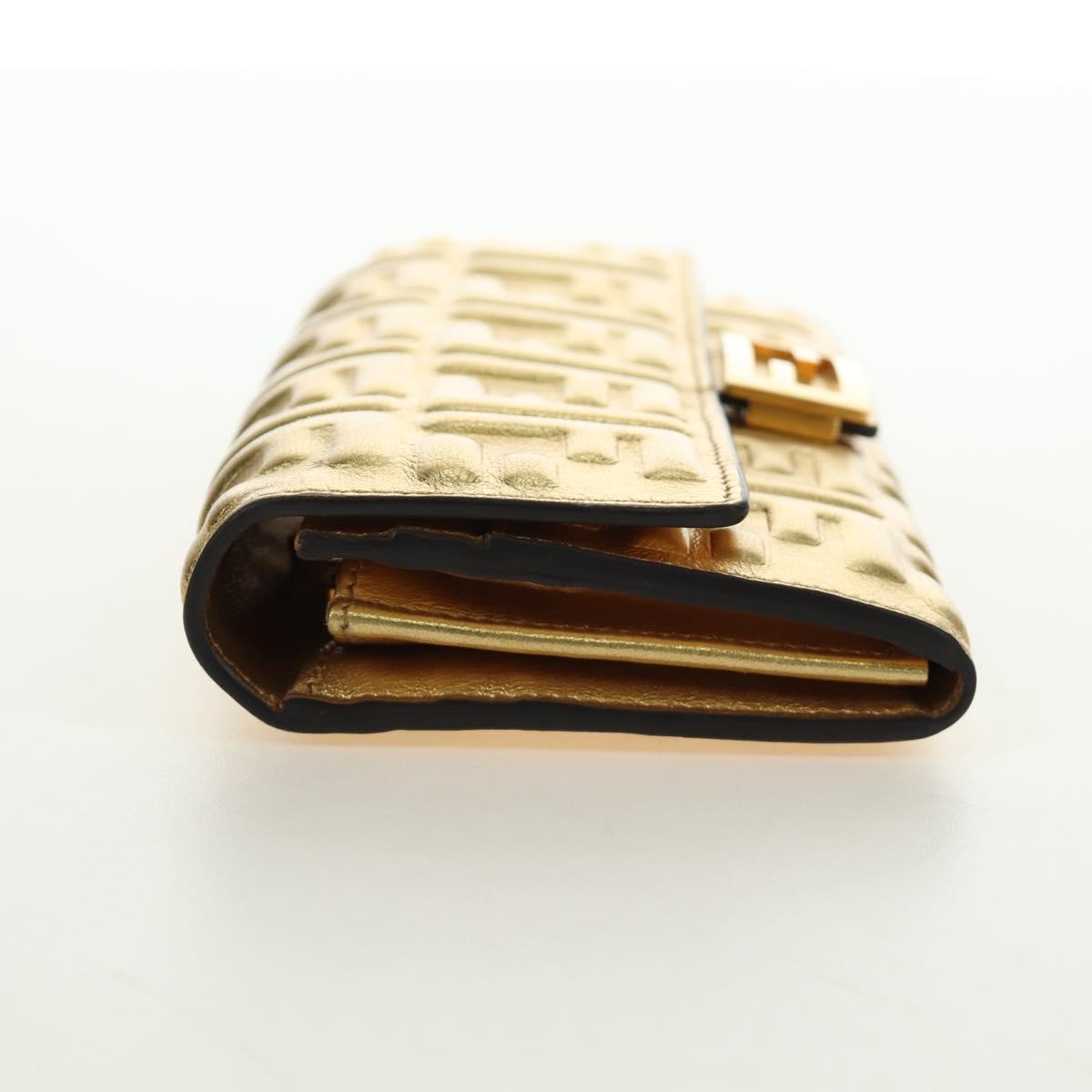 FENDI Zucca Canvas Long Wallet Gold Auth am11795V