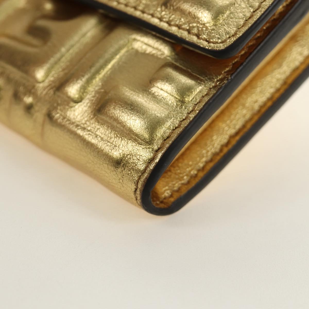 FENDI Zucca Canvas Long Wallet Gold Auth am11795V