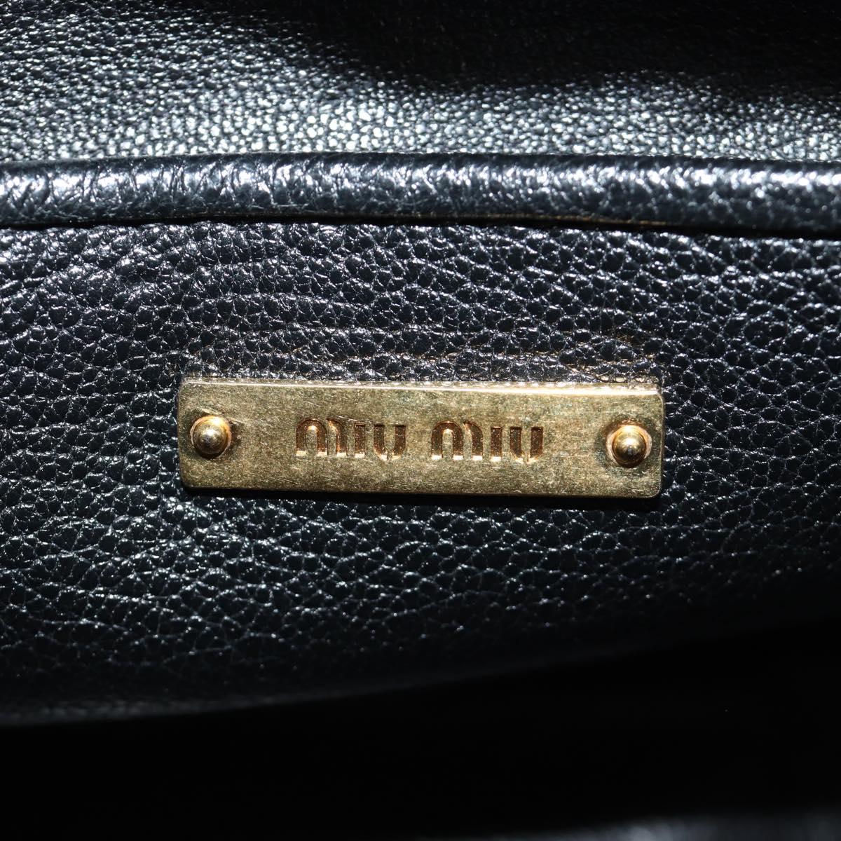 Miu Miu Hand Bag Denim 2way Navy Gold Auth am11797SAV