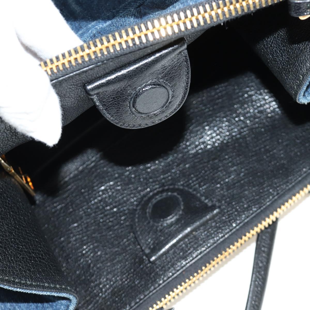 Miu Miu Hand Bag Denim 2way Navy Gold Auth am11797SAV