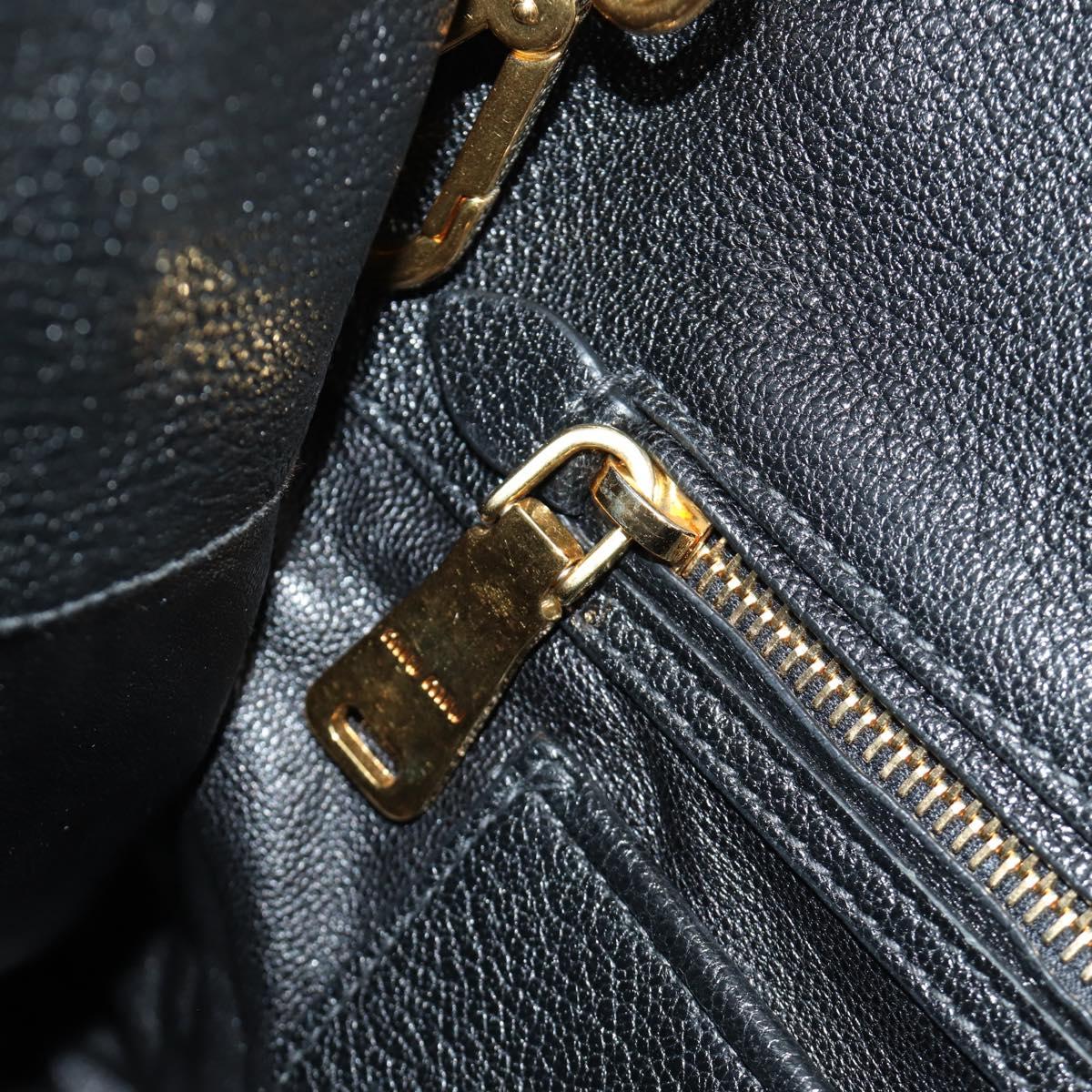 Miu Miu Hand Bag Denim 2way Navy Gold Auth am11797SAV