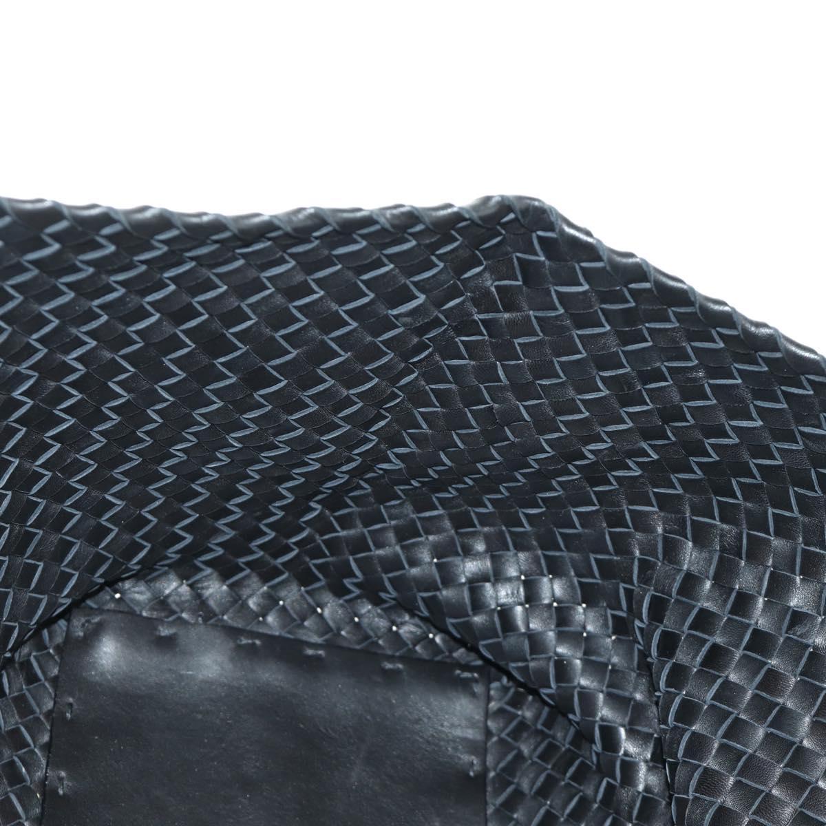 BOTTEGA VENETA INTRECCIATO Cabas MM Hand Bag Leather Black 115664 Auth am11798SM