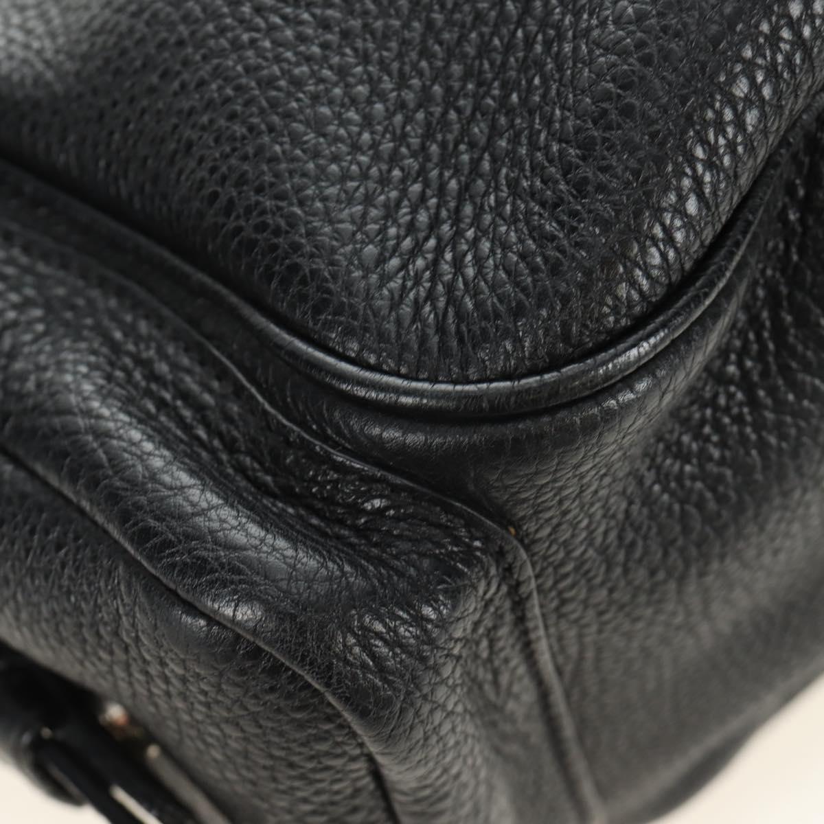 PRADA Shoulder Bag Leather Black Silver Auth am11799V