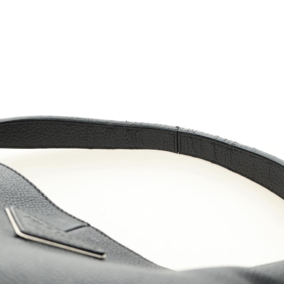 PRADA Shoulder Bag Leather Black Silver Auth am11799V