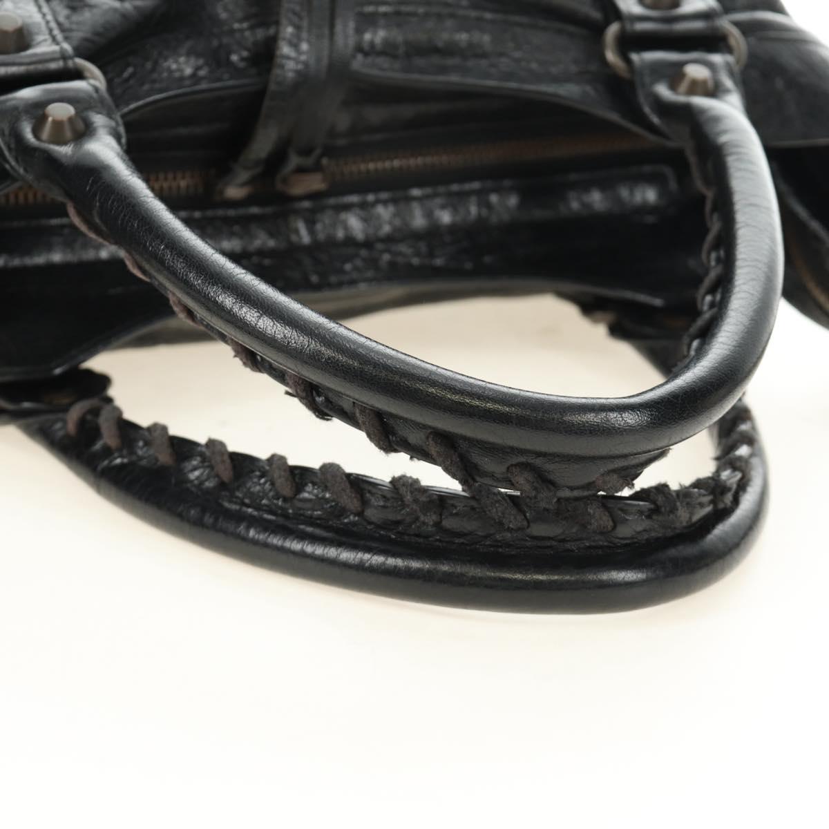 BALENCIAGA The Town Hand Bag Leather 2way Black 240579 Auth am11800SAM