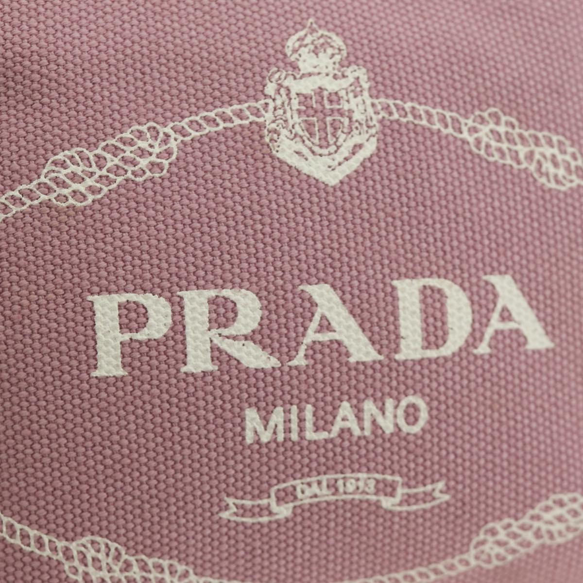 PRADA Canapa Pouch Canvas Pink Gold Auth am11802V