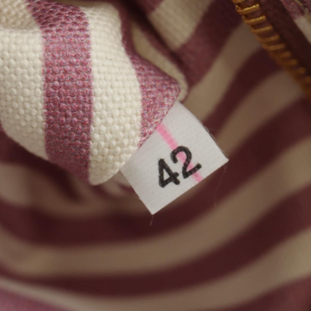 PRADA Canapa Pouch Canvas Pink Gold Auth am11802V