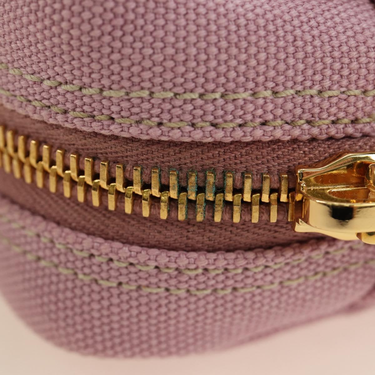 PRADA Canapa Pouch Canvas Pink Gold Auth am11802V