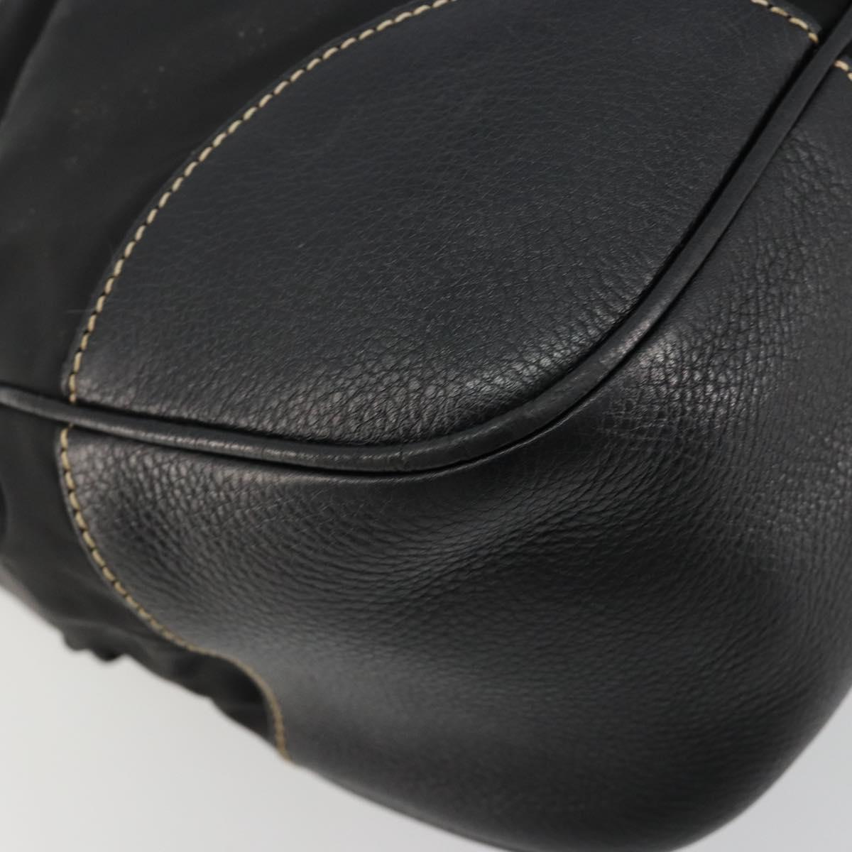 PRADA Shoulder Bag Nylon Leather Black Silver Auth am11803V