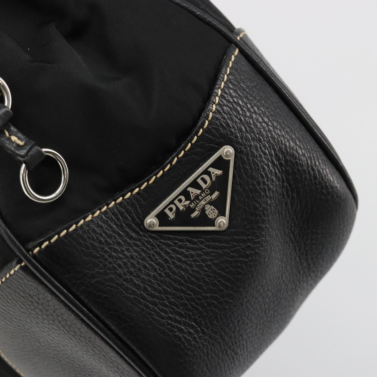 PRADA Shoulder Bag Nylon Leather Black Silver Auth am11803V