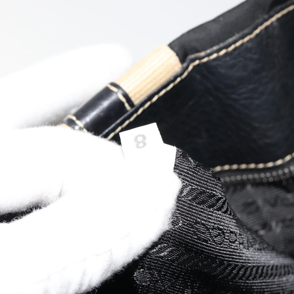 PRADA Shoulder Bag Nylon Leather Black Silver Auth am11803V