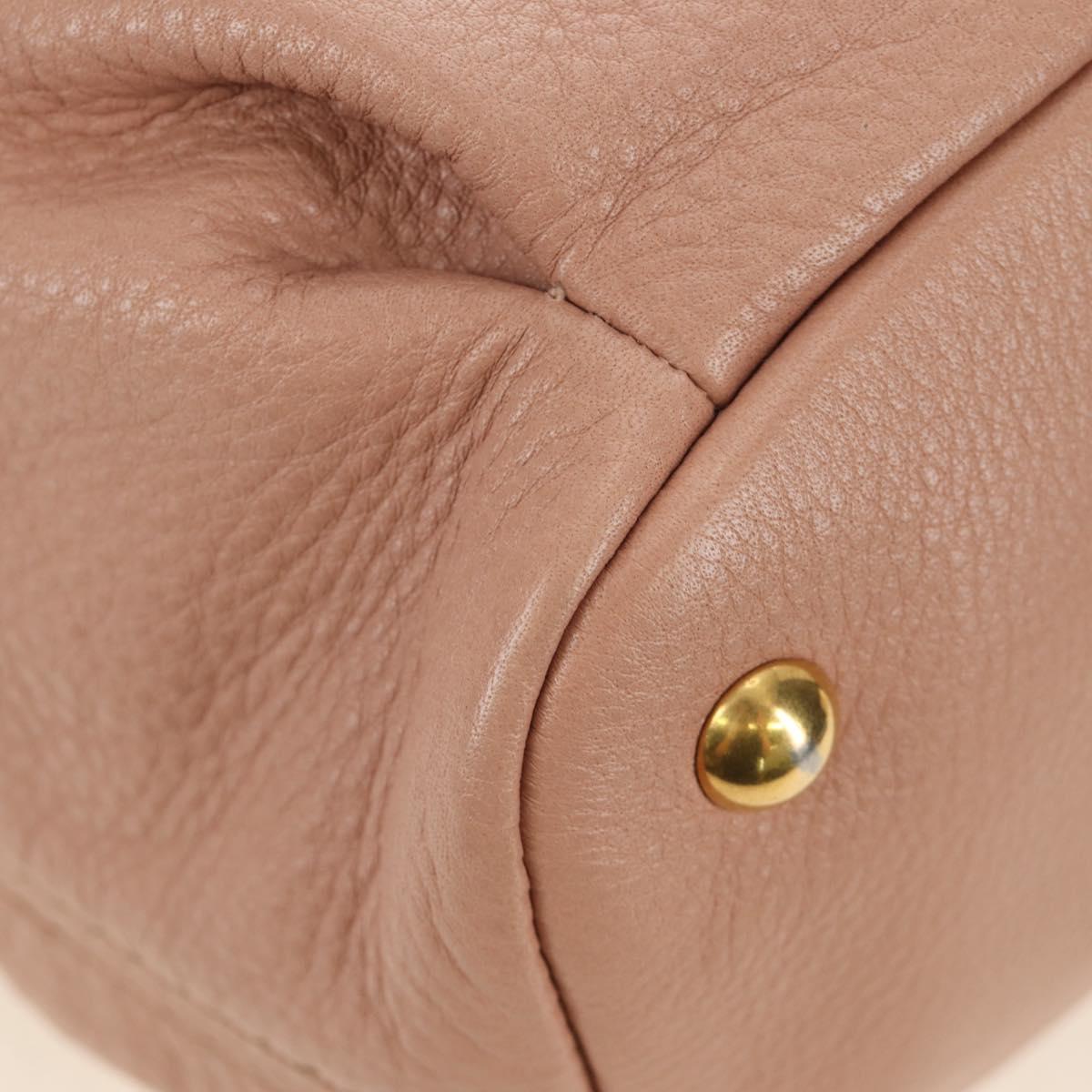 Miu Miu Hand Bag Leather 2way Pink Gold Auth am11804V