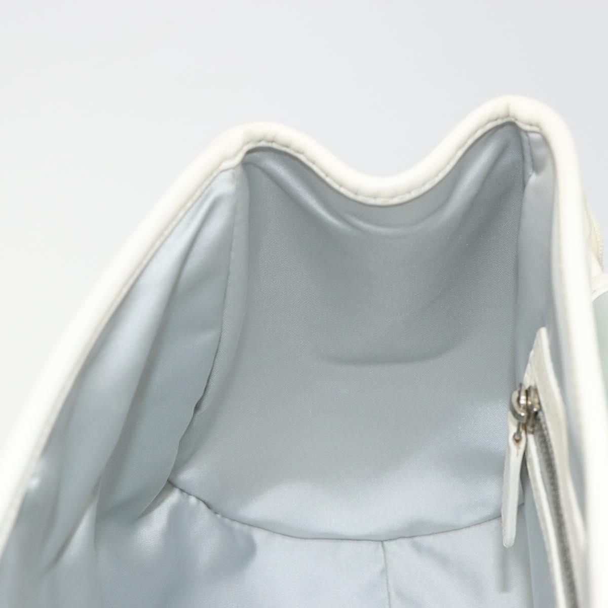 Christian Dior Trotter Canvas Romantic Chain Bag PVC White Silver Auth am11806V