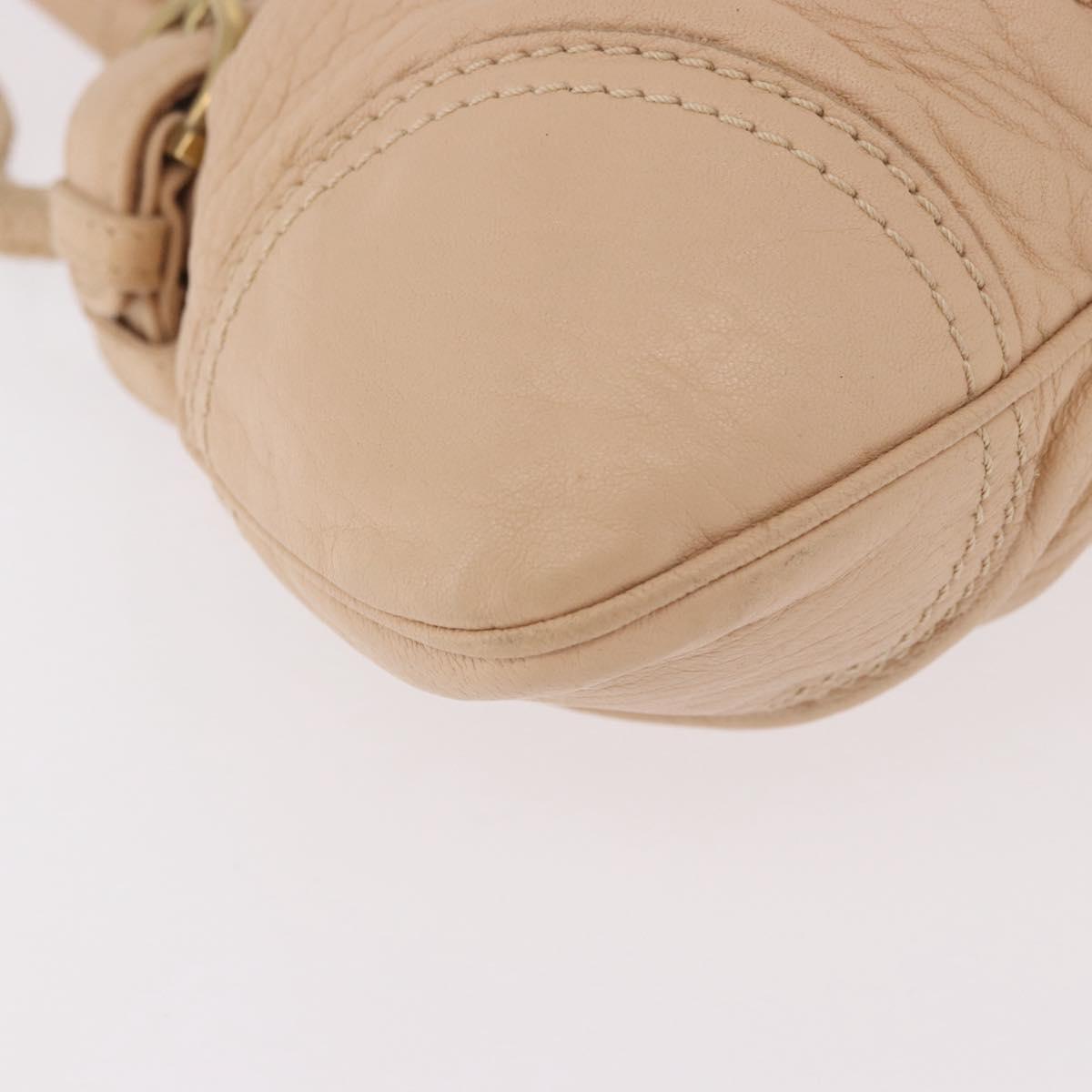 Salvatore Ferragamo Gancini Marissa Bag Leather Beige Gold Auth am11807V