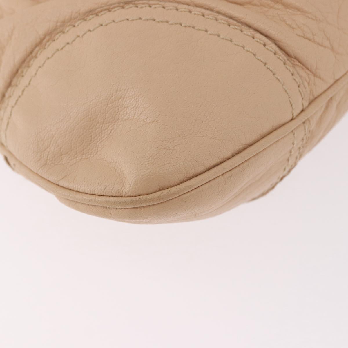 Salvatore Ferragamo Gancini Marissa Bag Leather Beige Gold Auth am11807V