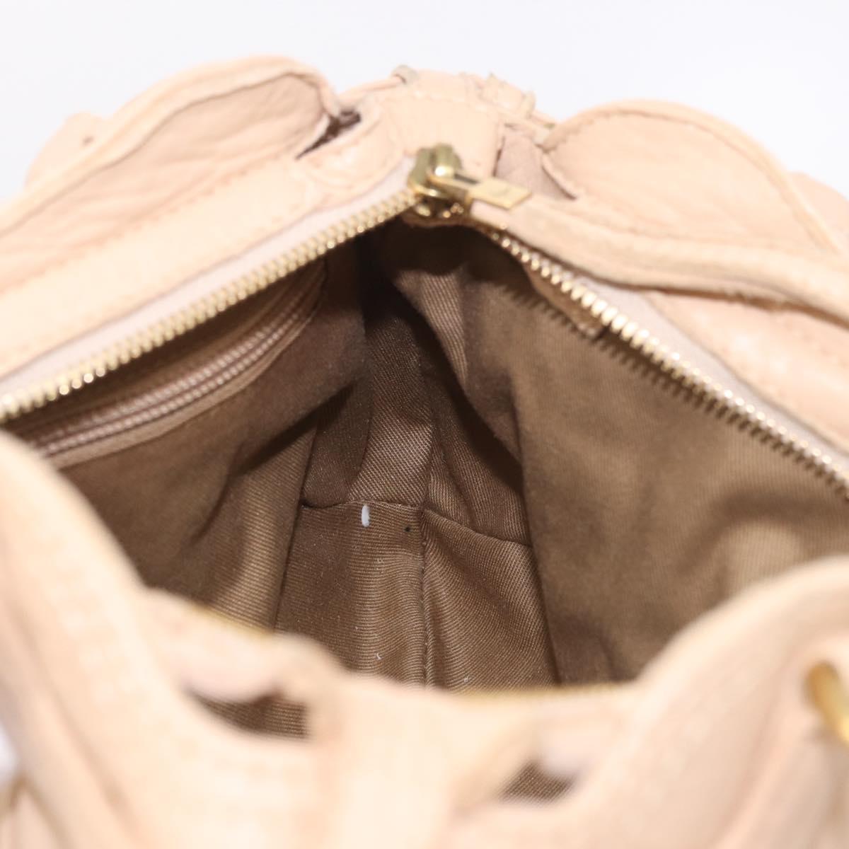 Salvatore Ferragamo Gancini Marissa Bag Leather Beige Gold Auth am11807V