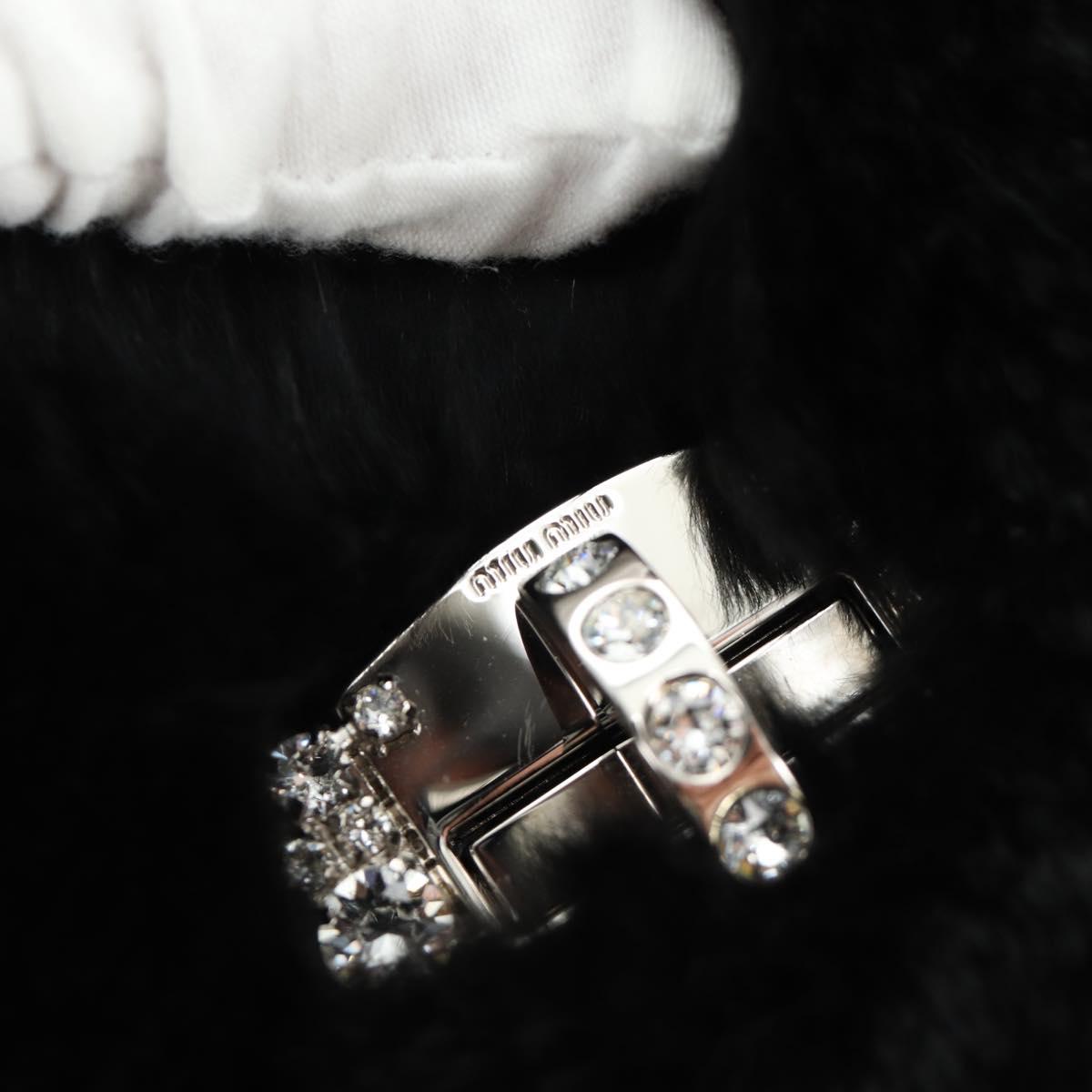 Miu Miu Crystal Chain Shoulder Bag Fur Black Silver 5BD233 Auth am11808SAM