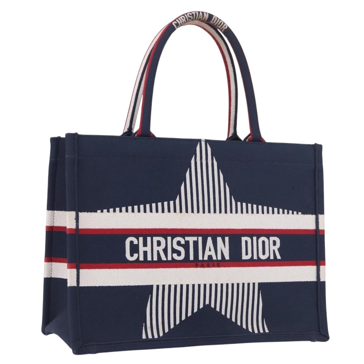 Christian Dior Alps Star Book Tote MM Tote Bag Canvas Navy Auth am11812M
