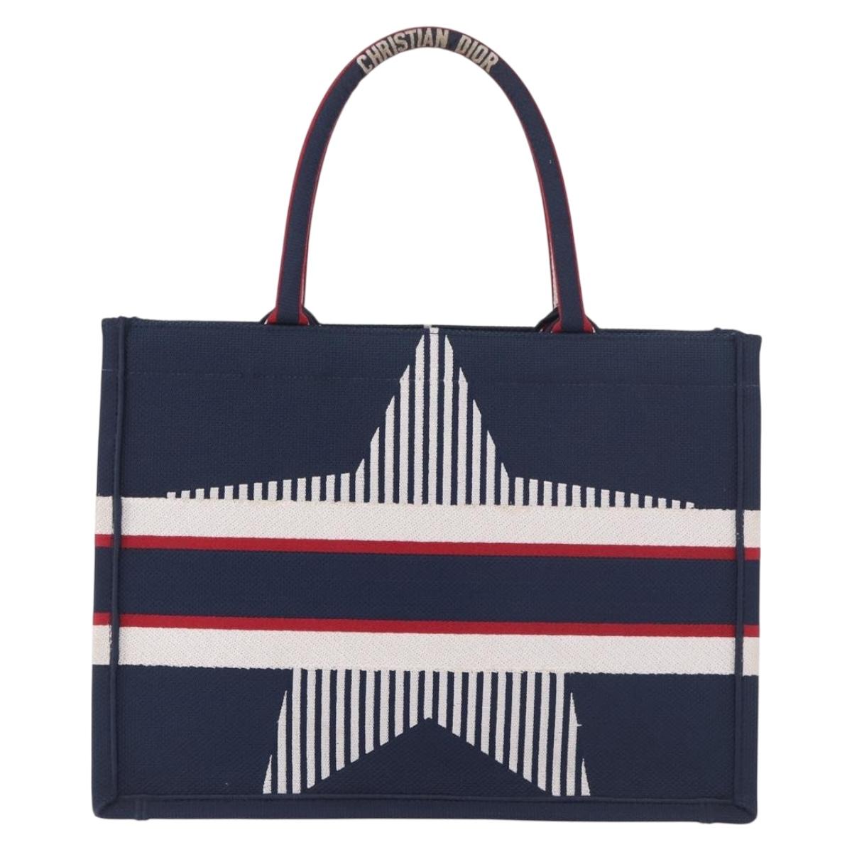 Christian Dior Alps Star Book Tote MM Tote Bag Canvas Navy Auth am11812M