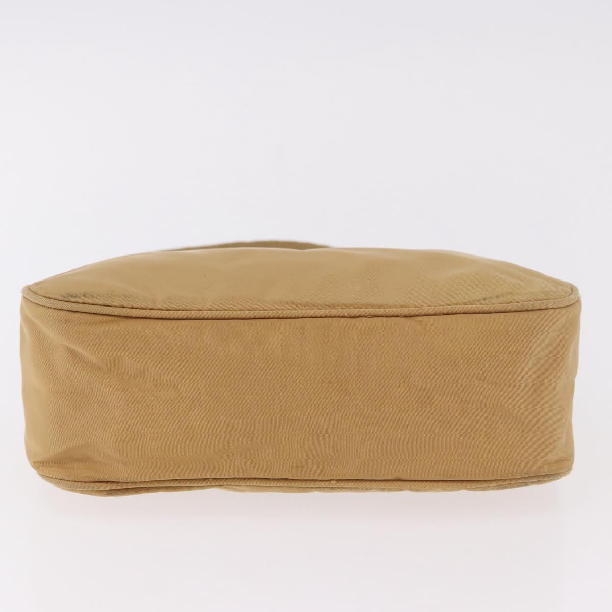 PRADA Mini Hand Bag Nylon Beige Silver Auth am11813A