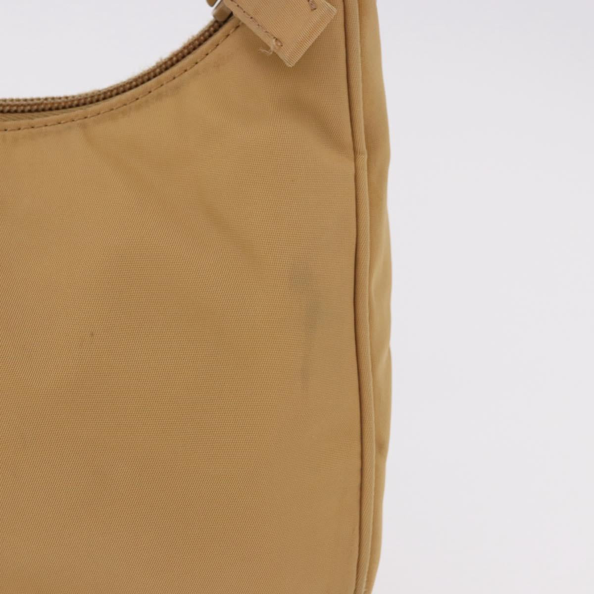 PRADA Mini Hand Bag Nylon Beige Silver Auth am11813A