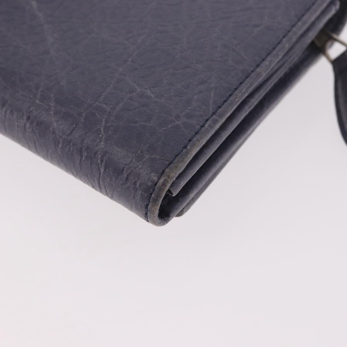 BALENCIAGA Giant Continental Bifold Wallet Leather Blue 253054 Auth am11818A