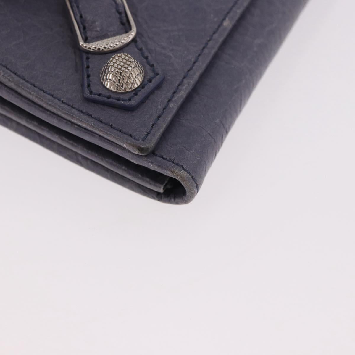 BALENCIAGA Giant Continental Bifold Wallet Leather Blue 253054 Auth am11818A