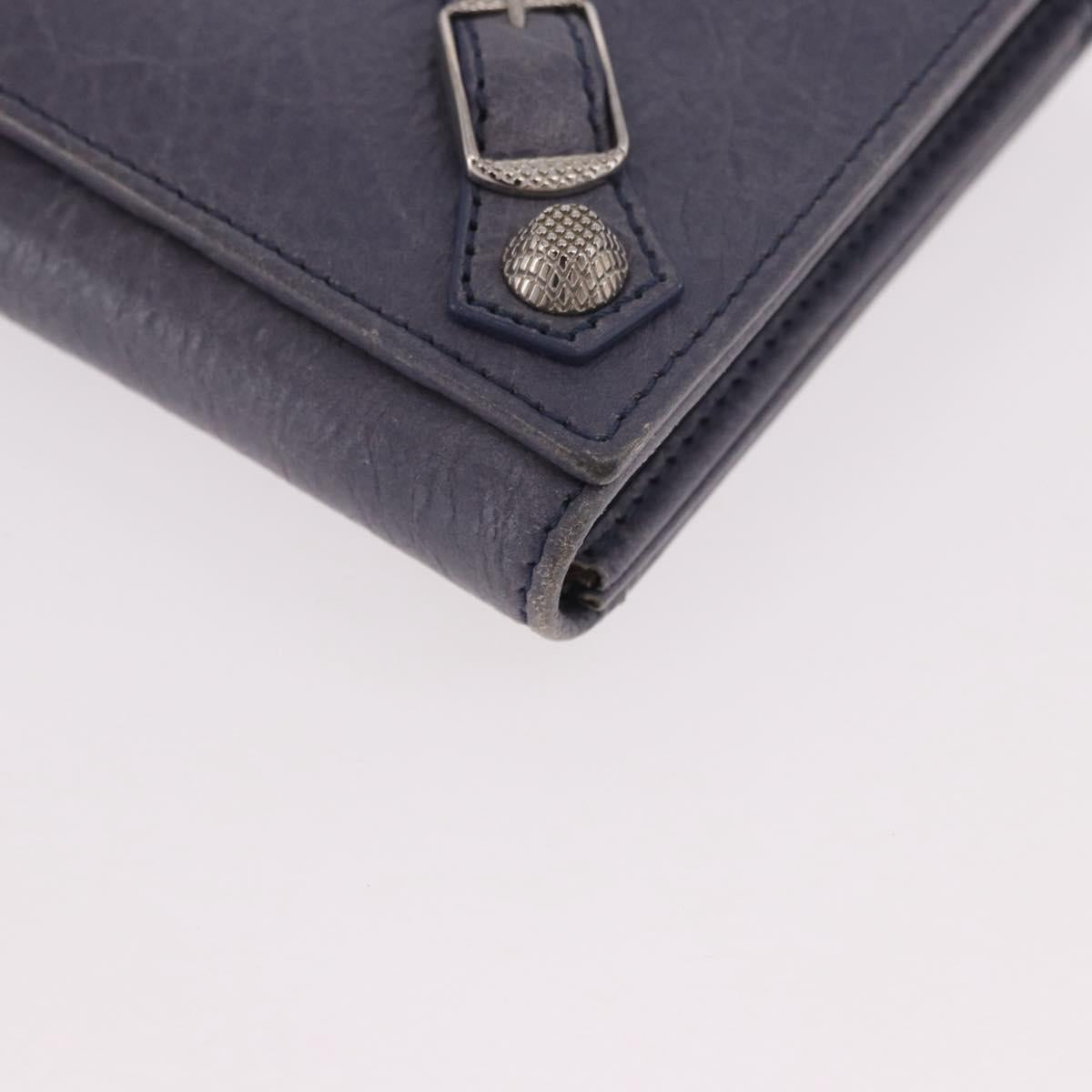 BALENCIAGA Giant Continental Bifold Wallet Leather Blue 253054 Auth am11818A