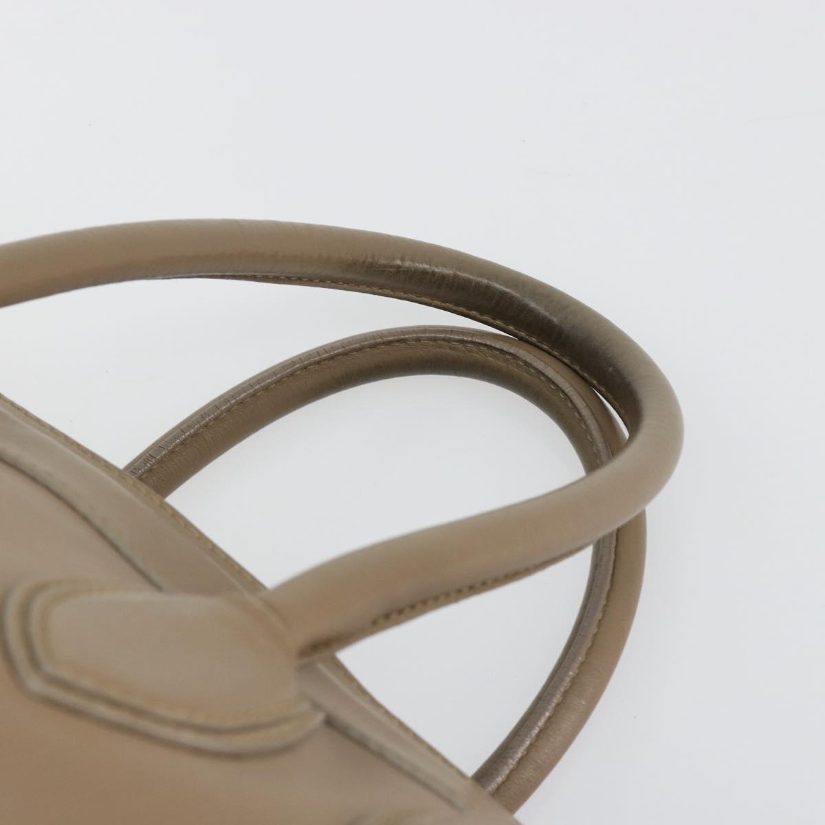 CELINE Luggage Mini Shopper Hand Bag Leather Beige Gold Auth am11820A