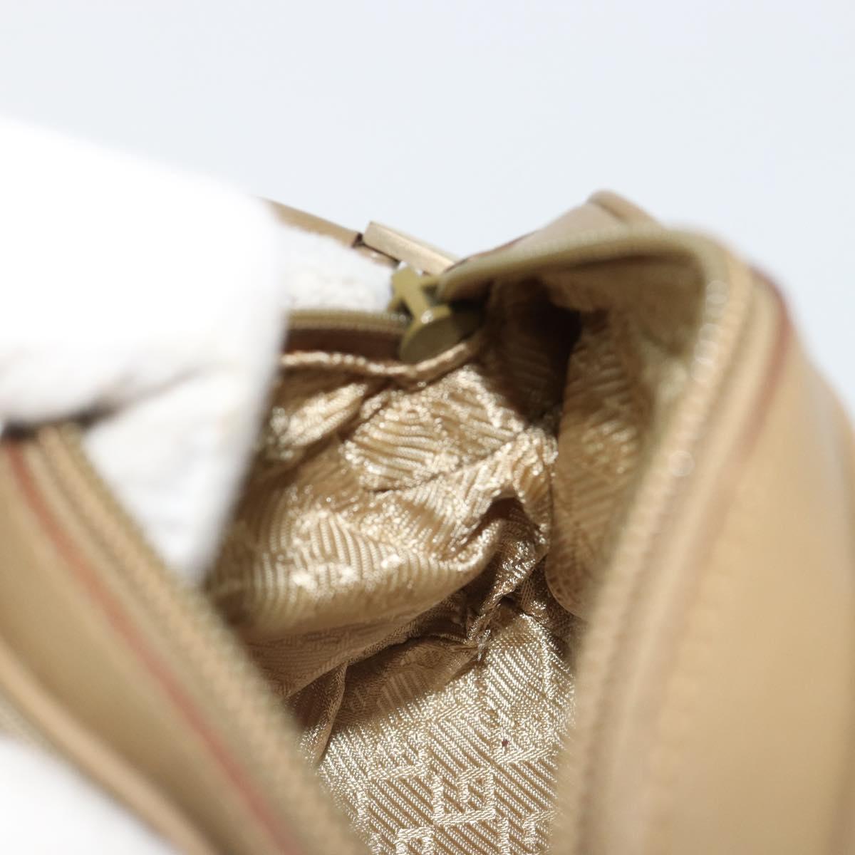 GUCCI Hand Bag Canvas Leather Beige Gold Auth am11836A