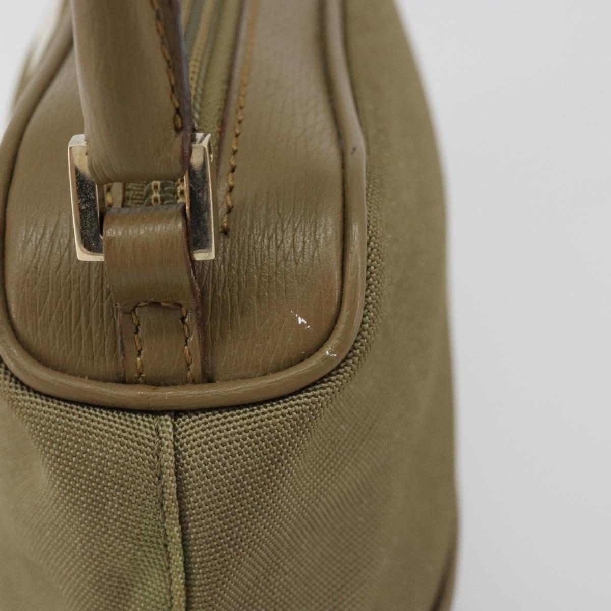GUCCI Hand Bag Canvas Leather Beige Gold Auth am11836A