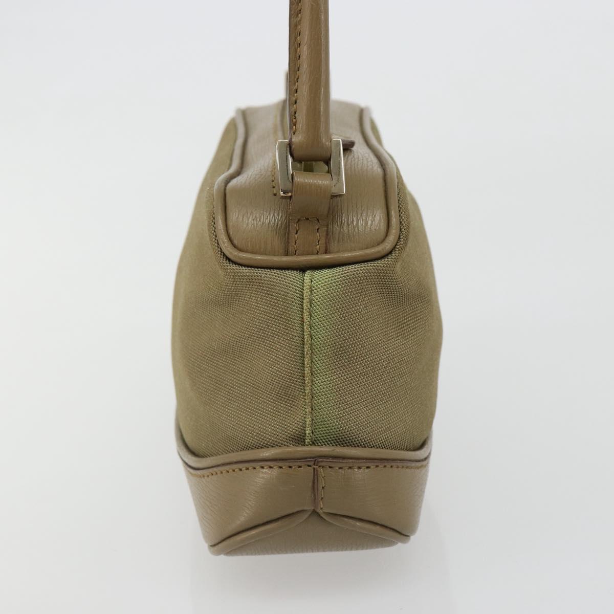 GUCCI Hand Bag Canvas Leather Beige Gold Auth am11836A