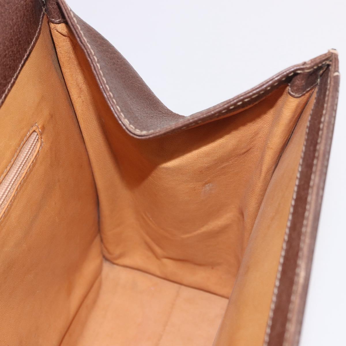 GUCCI Hand Bag Leather 2way Brown Gold 000 113 0199 Auth am11837A