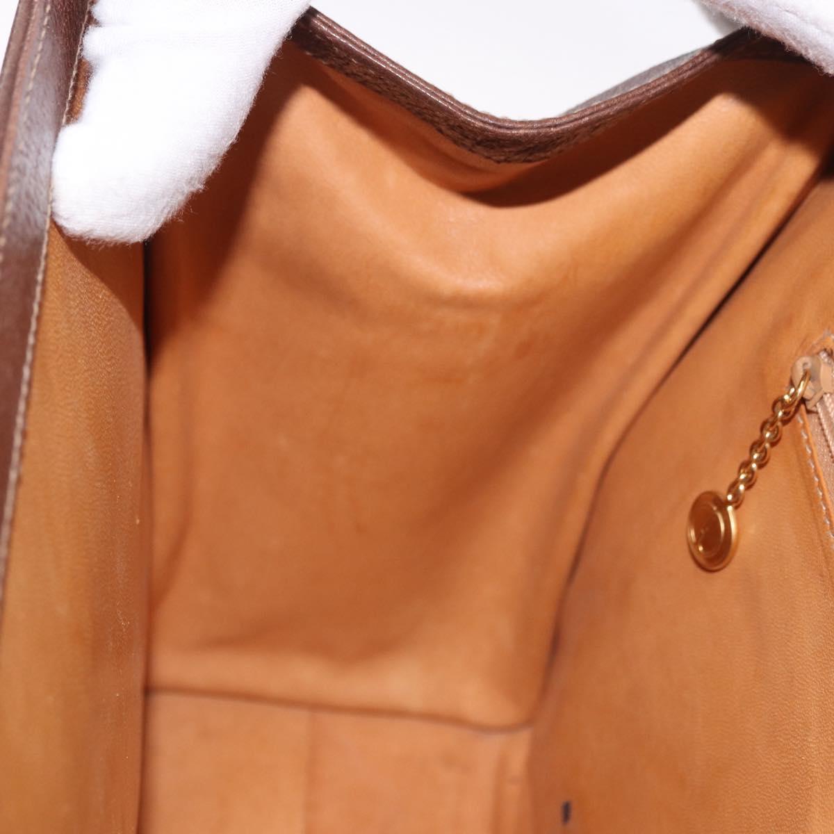 GUCCI Hand Bag Leather 2way Brown Gold 000 113 0199 Auth am11837A