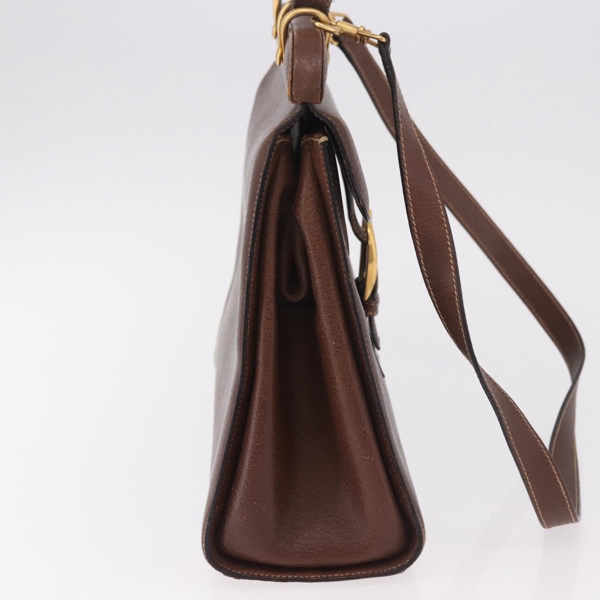 GUCCI Hand Bag Leather 2way Brown Gold 000 113 0199 Auth am11837A