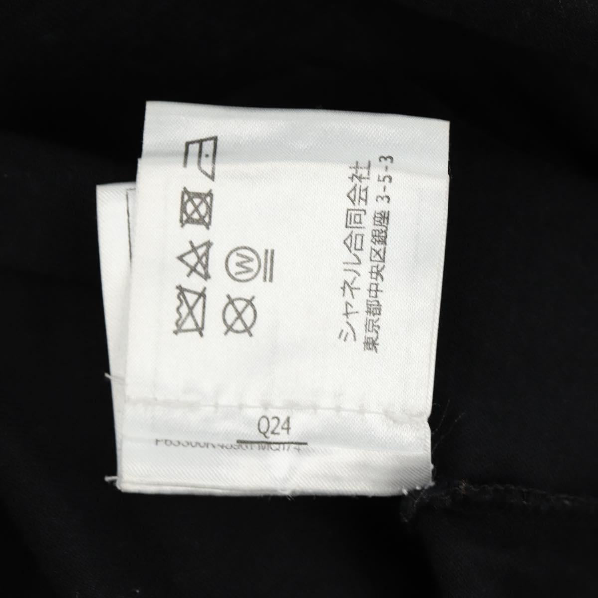 CHANEL CC Camellia Sequin Cut And Sew Shirt Cotton S Black CC Auth am11841M