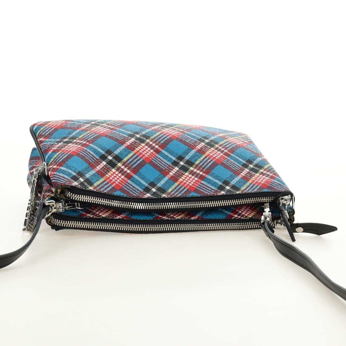 Vivienne Westwood Check Shoulder Bag PVC Multicolor Silver Auth am11842V